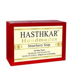 Hasthkar Set of 4 Handmade Strawberry Soap with Glycerin & Coconut Oil - 125 g Each image 4