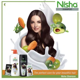 Nisha Set of 10 Smooth & Silky Soft Silky Hair Almond & Olive Actives Shampoo 80 ml image 3