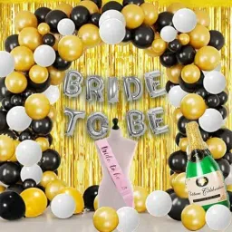 Bride to Be Decoration Combo Bridal Shower Decor Kit with Silver Foil Balloons-14