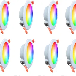 EXCEL-9 Watts 7-in-1 Multicolor Round Led Conceal Down Light Pack of 8 New model Ceiling Light Ceiling Lamp-0