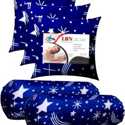 Combo Set 3 Cushion And 2 Microfibre Solid Bolster Pack of 5-image-56