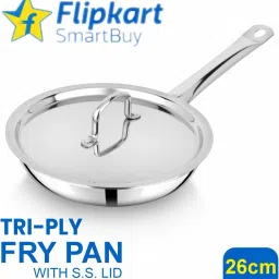 Premium Triply Stainless Steel Fry pan with Stainless Steel Lid & Cool Handle Fry Pan 26 cm diameter with Lid 2.2 L capacity-image-94