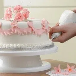 g-honest Round Rotating Revolving Cake Turntable Decorating Stand Platform Plastic Cake Server image 3