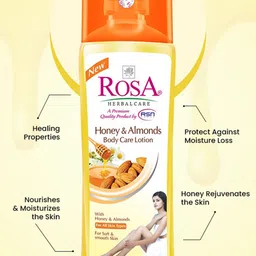 ROSA Honey & Almond Lotion With Vitamin -E For  Deep Hydration -1000ml image 2