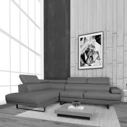 casacraft from pepperfry Celez Leatherette RHS Sectional Sofa (3+ Lounger) in Grey Colour-picture-36