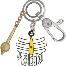 Lord Shiva Black and white Mahakal With Golden Hanuman Gada Stylish Locking Lock Locking Carabiner-image-87