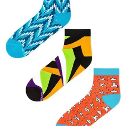 Dynamocks Pack Of 3 Patterned Anti-Microbial Ankle-Length Socks image 2