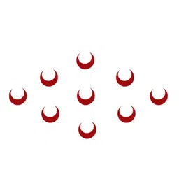 Comet Busters 9 Pcs Reusable Crescent-Shaped Bindis - Red image 2