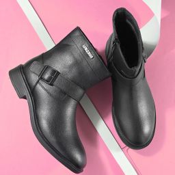 El Paso Women Black Faux Leather Casual Chelsea Boots Boots For Women-image-88