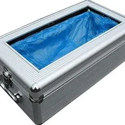SHOE COVER DISPENSER MACHINE T CLIP BOX TYPE (WITH 100 SHOE COVER) PACK OF 1 Aluminium SILVER Boots Shoe Cover-60