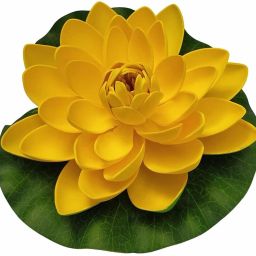Artificial Floating Lotus Flower Natural Looking for Pool and Home Decoration Yellow Wild Flower Artificial Flower-0