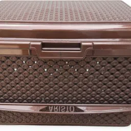 Plastic Small Storage Basket with Lid & Handle for Home, Kitchen, Pooja, Flowers, Makeup Storage Basket-37