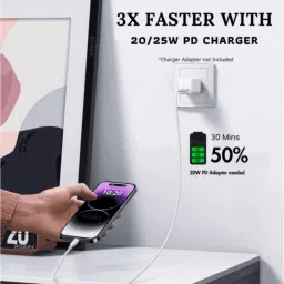 RoarX Lightning Cable 6 A 1 m Type C to Lightning Cable, Fast Charge Cord Wire Lead USB C Fast Charging image 2