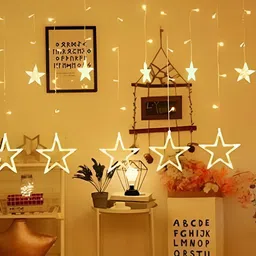 SPARK WORLD Yellow Star Shaped 138 LED String Lights image 3