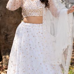 Label Shaurya Sanadhya Embellished Sequinned Ready to Wear Lehenga With Blouse & Dupatta image 4
