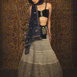 Nikita Vishakha Embroidered Zardozi Made to Measure Lehenga & Blouse With Dupatta image 4