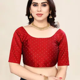 Kaizen TEXO FAB Red & Blue Printed Semi-Stitched Lehenga & Unstitched Blouse With Dupatta image 2