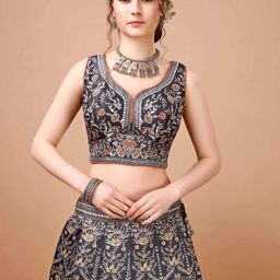 SAPTRANGI Printed Ready to Wear Lehenga & Blouse With Dupatta image 3