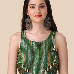 Kaizen TEXO FAB Printed Sequinned Semi-Stitched Lehenga & Unstitched Blouse With Dupatta image 2