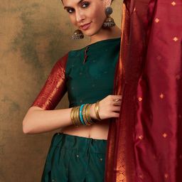 Sangria Woven Designed Lehenga & Unstitched Blouse With Dupatta-picture-25
