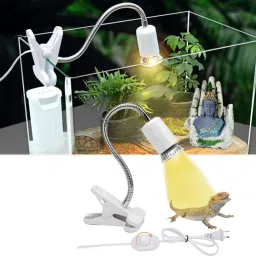 50 Watts White UVA & UVB Reptile Light | Turtle Basking Heat Lamp Aquarium Tool-0