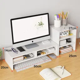 UniAart 2 Tiers Computer Monitor Riser 2 Tiers MDF Computer Monitor Riser Laptop Stand image 4