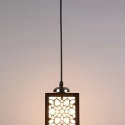 AREEZO HANGING WOODEN CUTTING LIGHT, BROWN COLOUR (BULB NOT INCL) (PACK OF 1) Pendants Ceiling Lamp-23