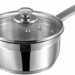 Stainless Steel Induction Friendly Two Tone Sauce Pan 18 cm diameter with Lid 2.3 L capacity-26
