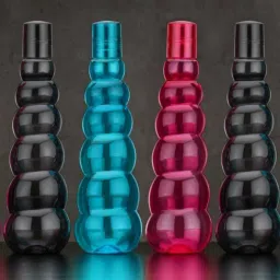 Multicolored Layer Pattern Plastic Water Bottles 1000 ml Bottle (Pack of 6) 1000 ml Bottle-4