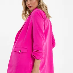QUIZ Lapel Collar Longline Open Front Jacket image 4