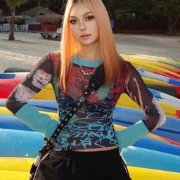 StyleCast x Revolte Print Net Top image 3