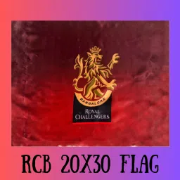 Royal Challengers Bengaluru�Digital Printed Flag 20X30 Inches Fabric Satin Red Rectangle Outdoor Flag-image-7