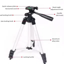 Casatek Good Quality 3110 Tripod stand With 3-Way Head Light weight Digital Camera Tripod with Mobile Clip Holder Tripod Making Videos Live Shoots Etc Tripod image 4