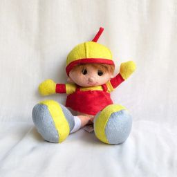 Cheerful Plush Doll – Red & Yellow Soft Toy with Big Shoes- 18 cm-image-8