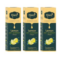 KISRA Set Of 3 Lemon Anti-Dandruff Shampoo With Neem - 100ml Each image 2