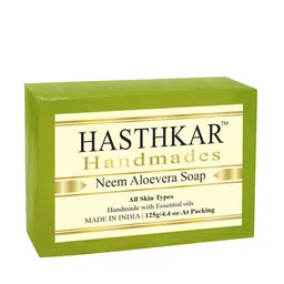 Hasthkar Set of 5 Neem Aloe Vera Handmade Soaps for All Skin Types - 125 g Each image 3
