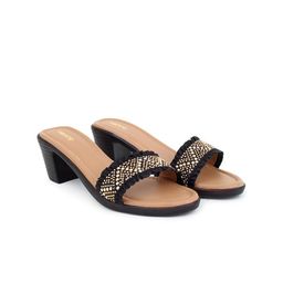 Action Embellished Open Toe Block Heels image 4