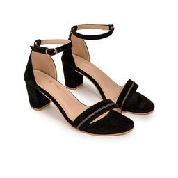 Action Ankle Looped Suede Block Heels image 4