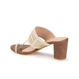 Mast & Harbour Cream-Coloured Open Toe Block Heels image 3