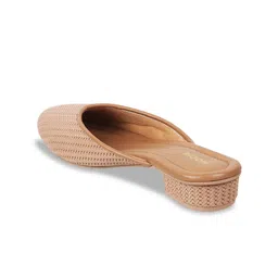 Mochi Woven Design Block Mules With Open Back image 4
