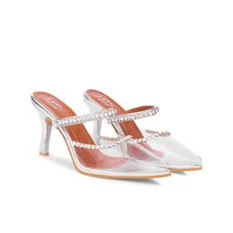 JM Looks Textured Block Mules image 2