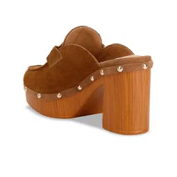 RAG & CO Round Toe Block Mules Heels image 2