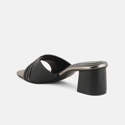 Mast & Harbour Black Open Toe Block Heels image 2