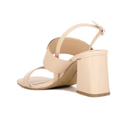 Bata Textured Open Toe Block Heels With Buckle Closure image 2