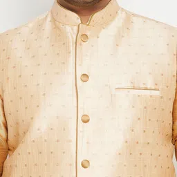 VASTRAMAY Men Plus Size Kurta with Churidar & Nehru Jacket image 5