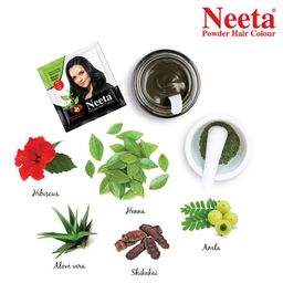 Neeta Set of 12 Henna Based Hair Colour 5 gm - Natural Black image 5