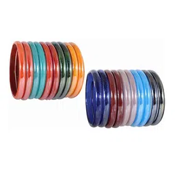 NMII Set Of 20 Glossy Finish Glass Kada Bangles image 2