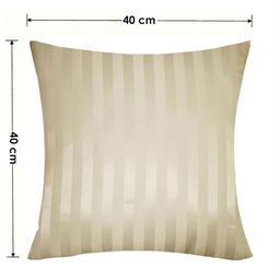 Lushomes Cream-Coloured Set of 2 Striped Square Cushion Covers image 2