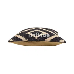 iinfinize Black & Beige Abstract Printed Square Kilim Cushion Cover image 3