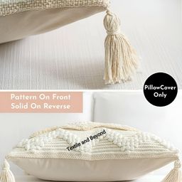 Textile and Beyond Off White 5 Pieces Square Cushion Covers image 2